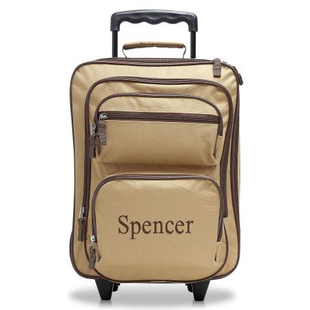 Beige and Brown Rolling Luggage