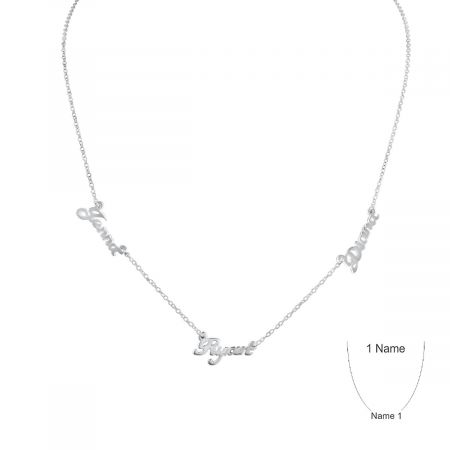 Personalized Silver Plate Multi Name Necklace