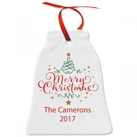 Merry Christmas Bell Christmas Personalized Ornaments