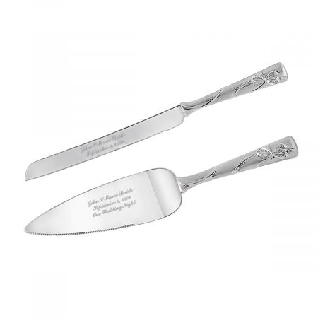 Personalized Crystal-Accented Cake Serving Set