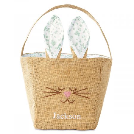 Mint Jute Bunny Basket
