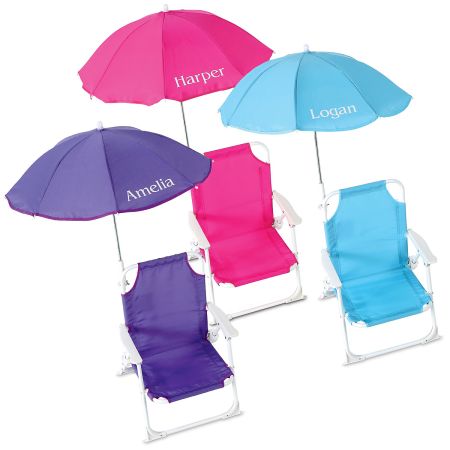 Personalized Child Size Umbrella Beach, Baby Outdoor Chair With Umbrella