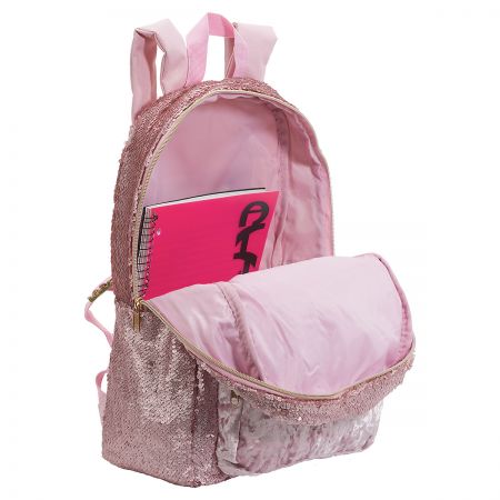 pink backpack sequin