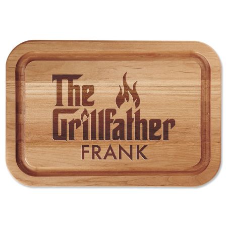 The Grillfather, fashion Personalized Cutting board, Fathers Day gift, Barbecue cutting board, Dads BBQ, Cutting Board, Host Gift --21158-CUTB-002