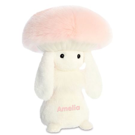 Pink Plush Personalized Mushroom Friend | Lillian Vernon