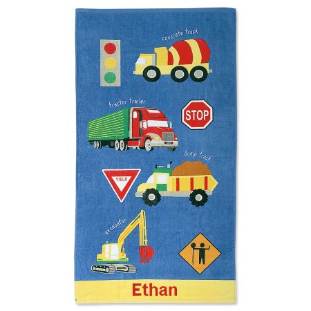 Personalized Kids Sports Beach Towel - Jumbo 30"x60" Cotton Towel With Embroidered Name