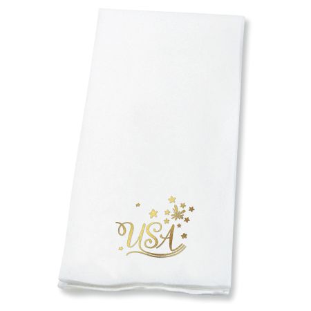 Americana Foil Stamped Disposable Hand Towels
