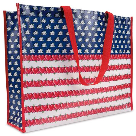Red, White Blue Large Shopping Tote Bag Lillian Vernon