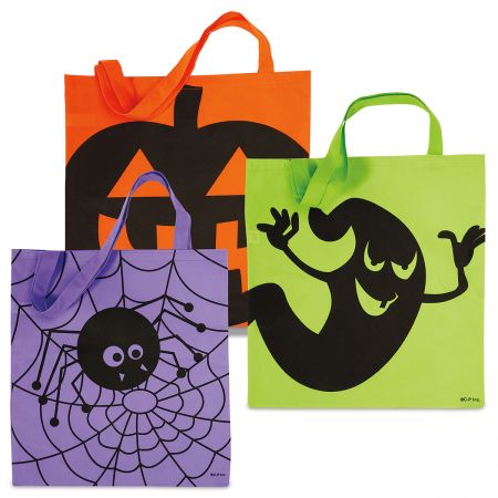 Beacone Halloween Candy Bag Trick or Treat Halloween Tote Bag Burlap Gift Bag Party Favors for Kids Boys Girls 
