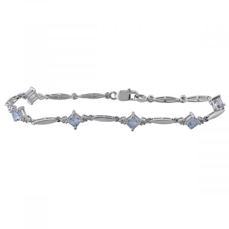 Diamond and Square Birthstone Bracelet