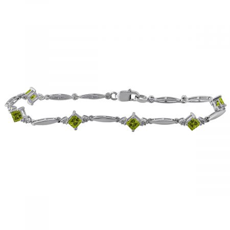 Diamond and Square Birthstone Bracelet