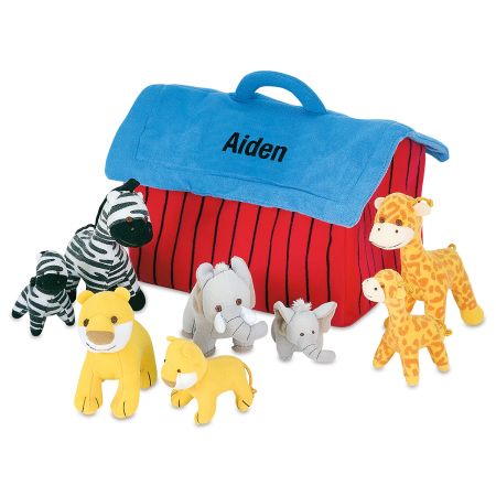 Personalized Plush Zoo Animals Play Set | Lillian Vernon