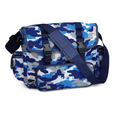 Blue Camo Messenger Bag