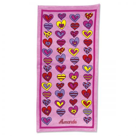 Crazy Hearts Personalized Towel