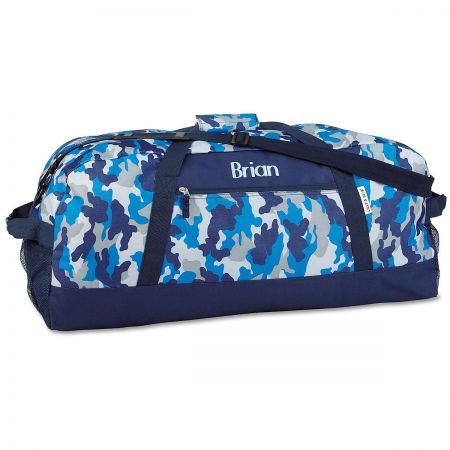 Blue Camo Duffel Bag