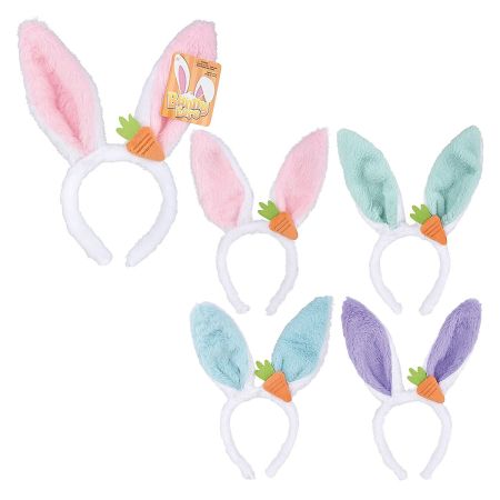 Plush Easter Bunny Ears with Carrot Headband | Lillian Vernon