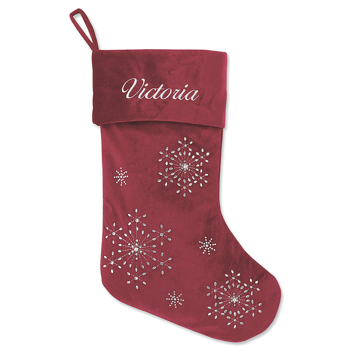 Red Velvet Personalized Christmas Stocking Lillian Vernon