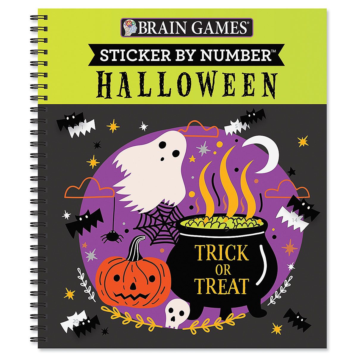 Sticker by Number Trick or Treat Book Brain Games® | Lillian Vernon