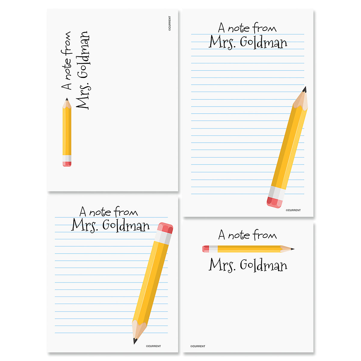 Yellow Pencil Personalized Notepads Lillian Vernon