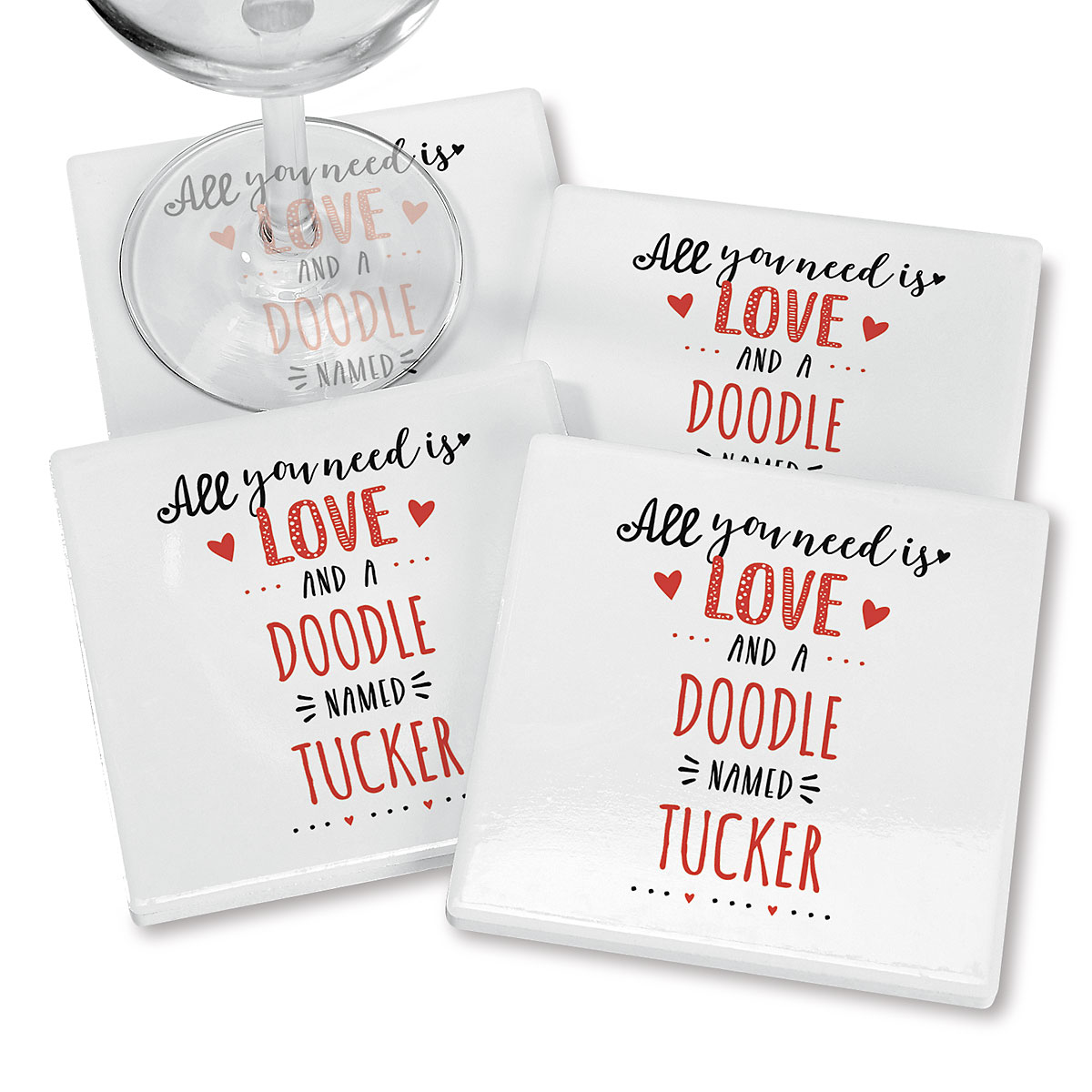All You Need is Love Personalized Ceramic Coasters