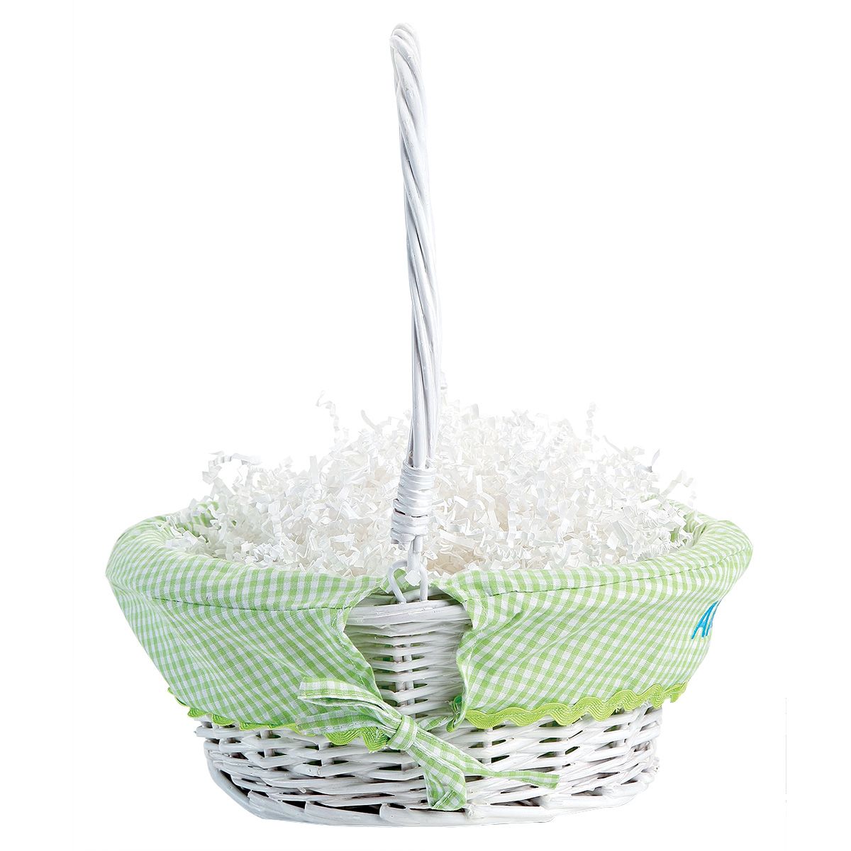 Personalized Wicker Easter Basket with Green Liner Lillian Vernon