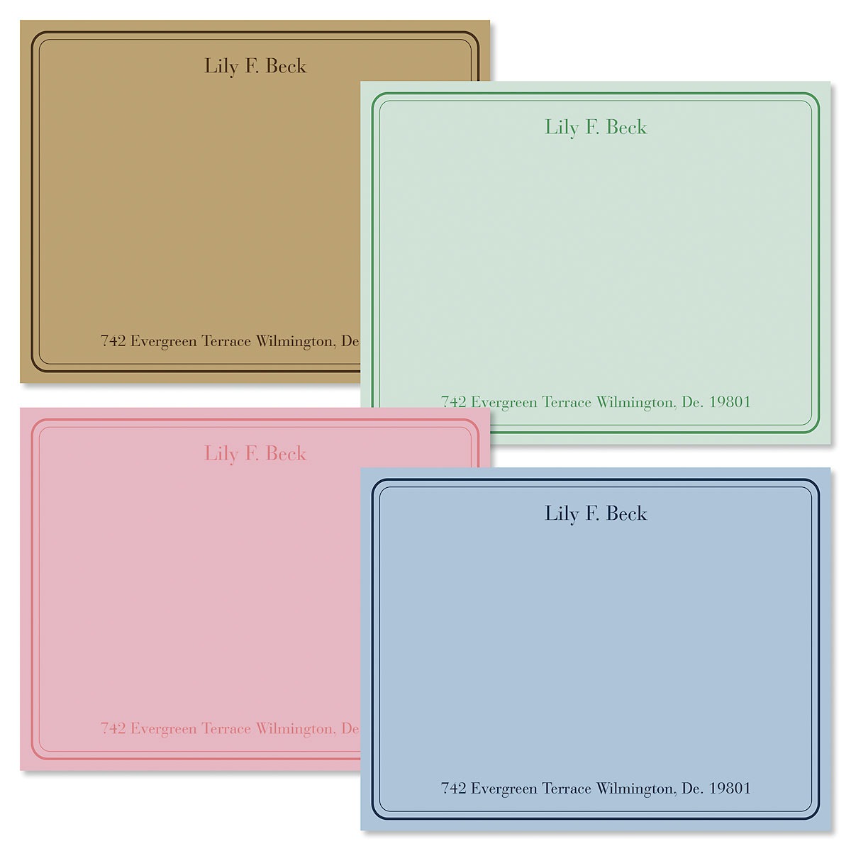 Solid Personalized Correspondence Cards Lillian Vernon