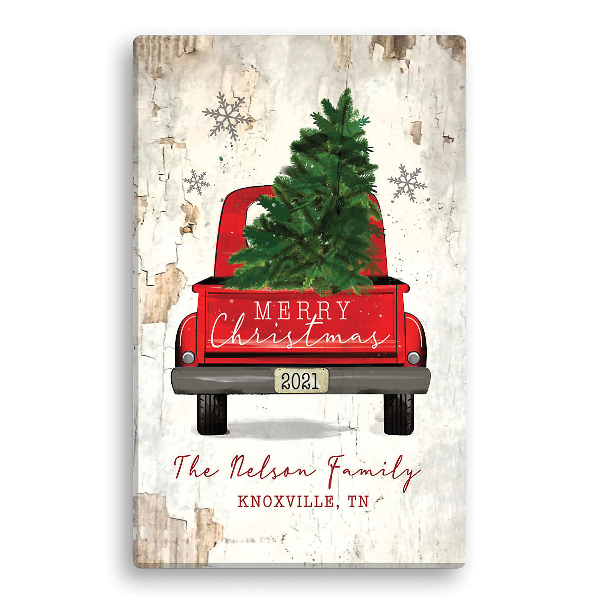 Vintage Red Truck Personalized Christmas Mug