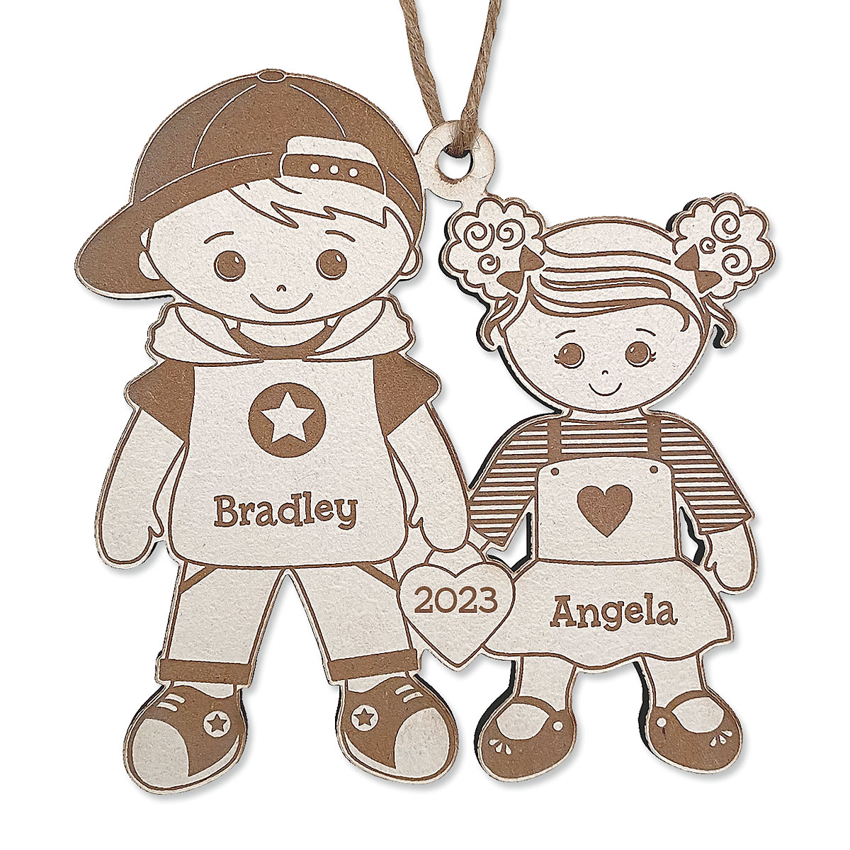 Big Brother, Little Sister Personalized Sibling Wood Ornament | Lillian ...