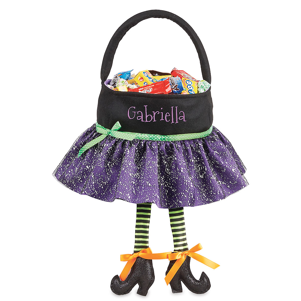 Witch Legs Halloween Personalized Treat Basket Lillian Vernon