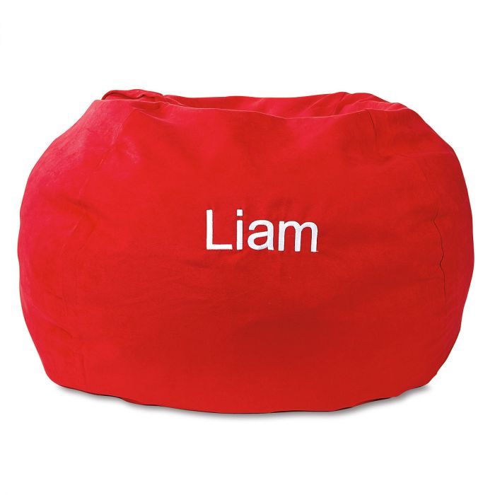 red personalized bean bag chair lillian vernon