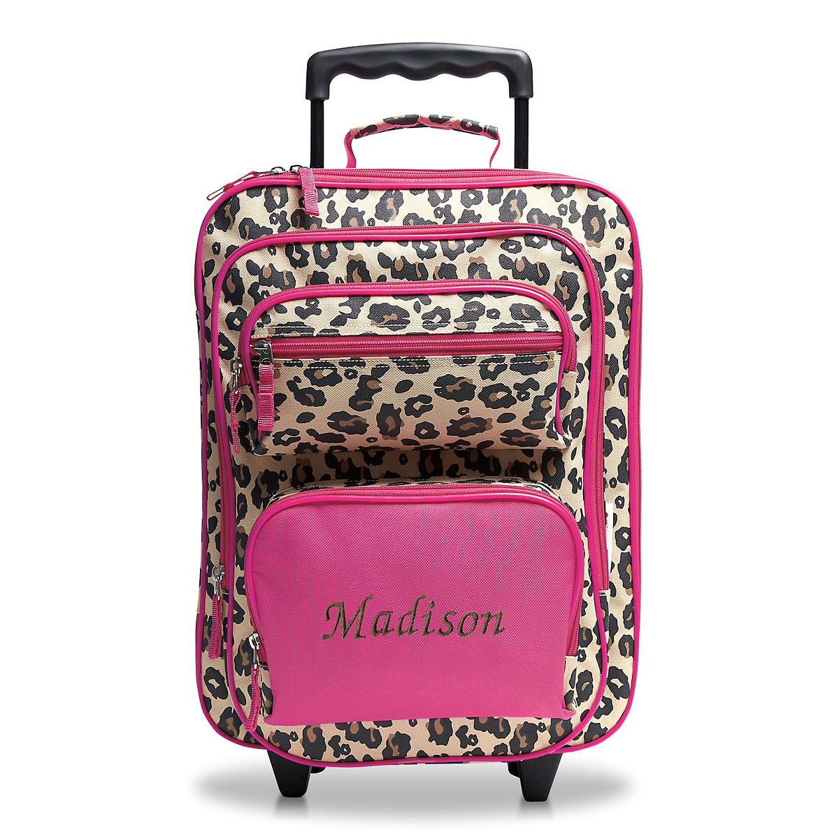 Lillian Vernon Pink Dot Personalized Rolling Luggage One-Size