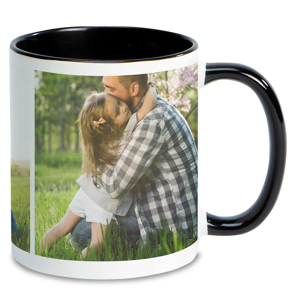 Collage 3 Ceramic Photo Mug - Black Handle