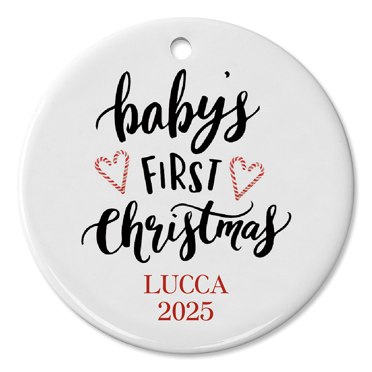 Personalized Baby's First Christmas Candy Cane Ornament | Lillian