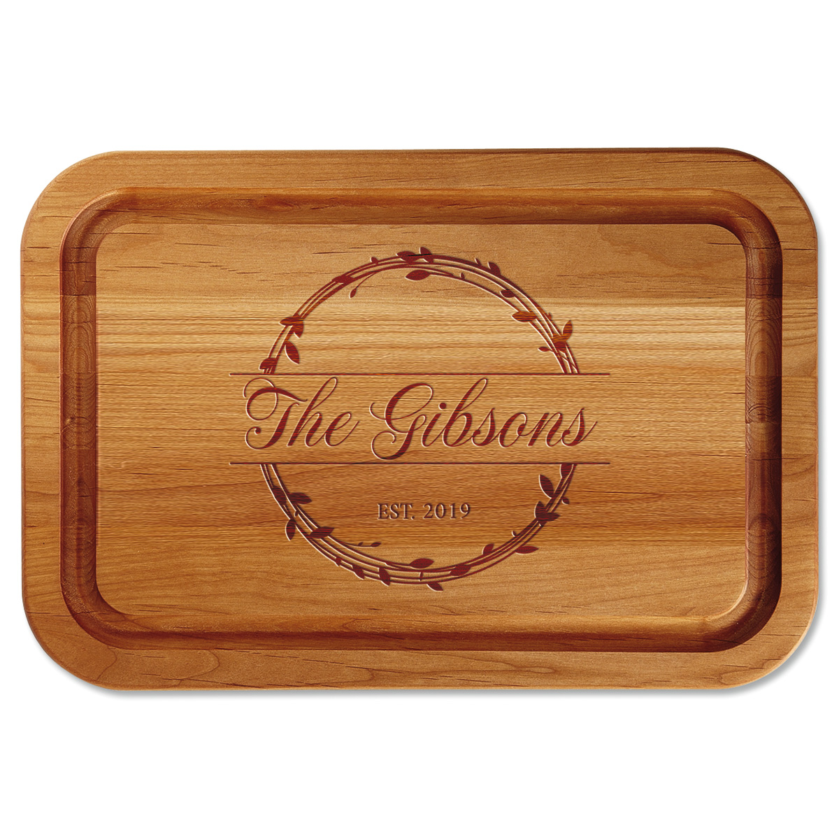 LPCB036 Personalized Cutting Board Personalized Family Wreath – BoardRoom46