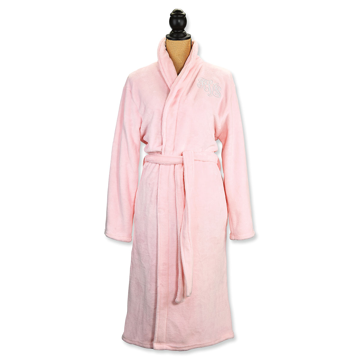 Small/Medium Pink Spa Robe - Script Monogram | Lillian Vernon