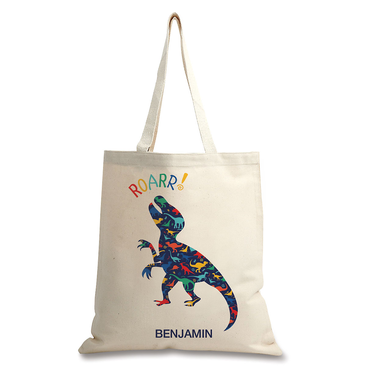 Dinosaur Personalized Canvas Tote 818183 | Lillian Vernon