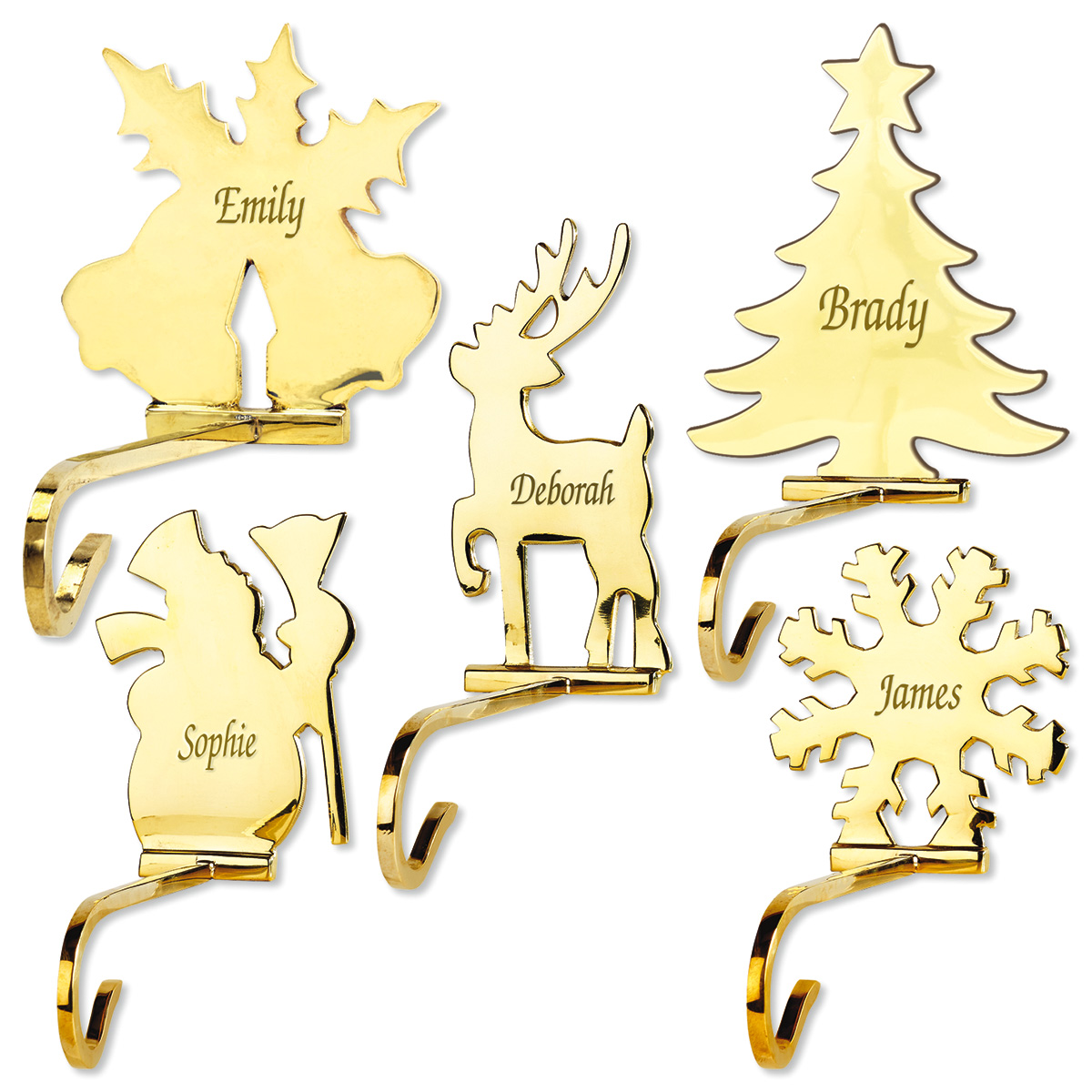 Wooden Brass Three buy Stocking Holder