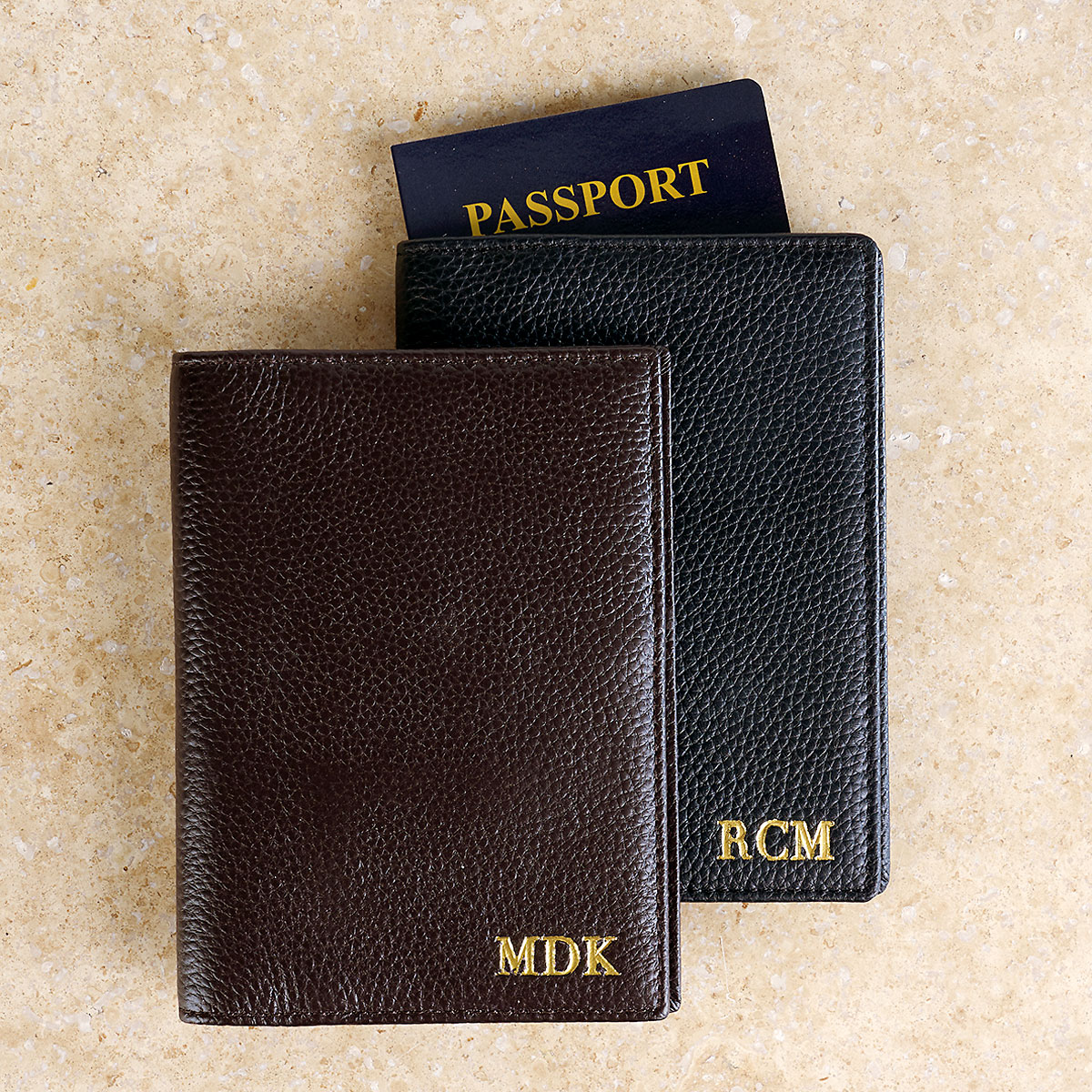 TOTEME Monogram Leather Passport Holder