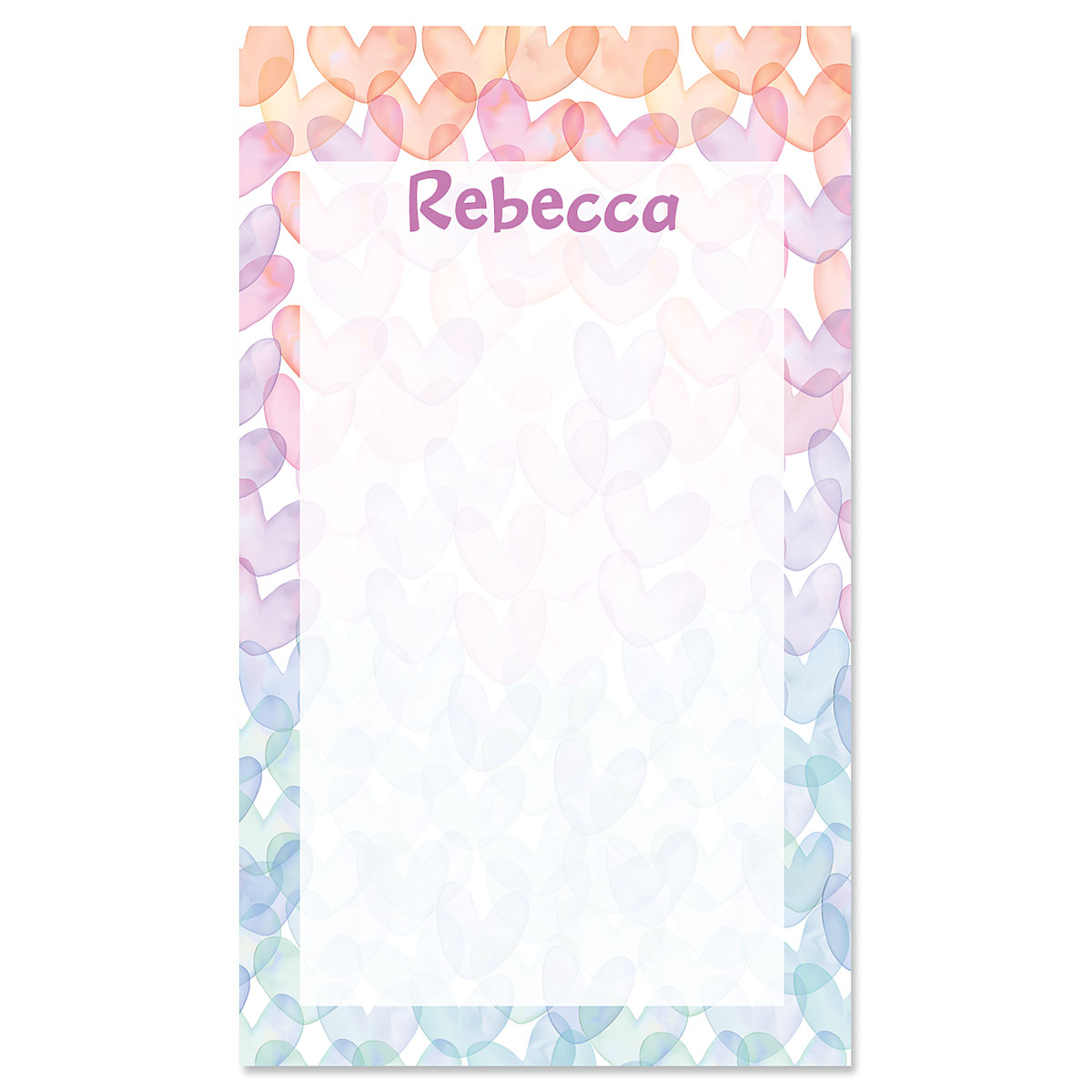 Gradient Hearts Personalized Notepad Lillian Vernon