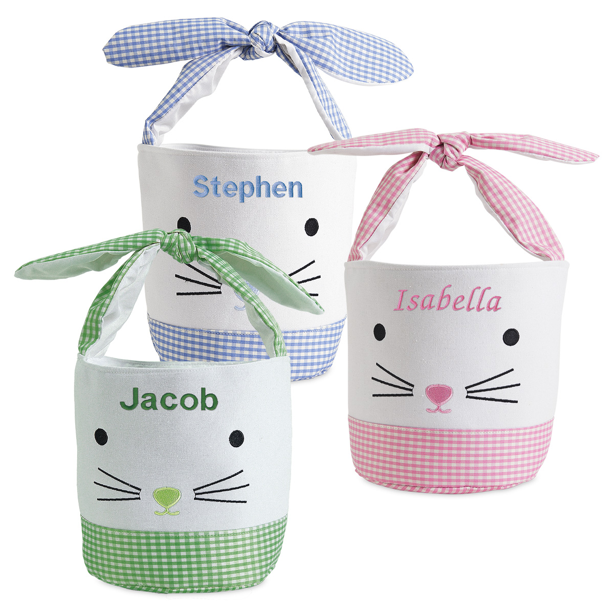 Gingham Personalized Easter Baskets | Lillian Vernon