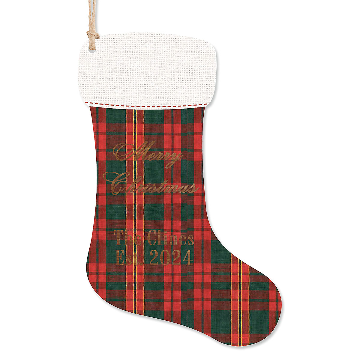 Stocking Personalized Wood Ornament Merry Christmas Lillian Vernon