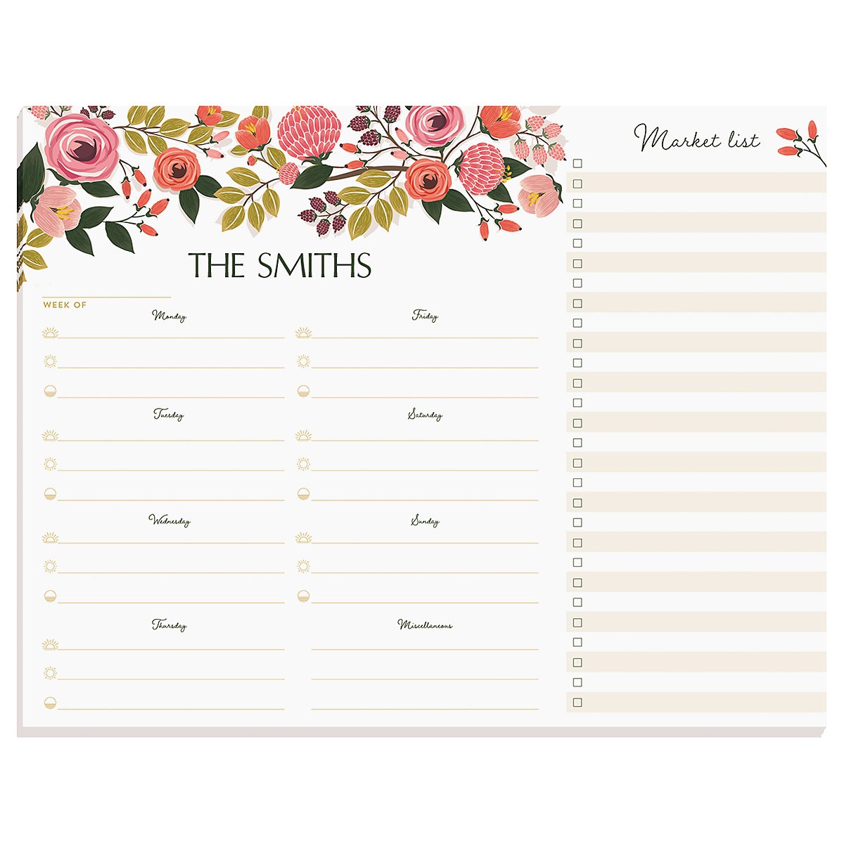 Meal Weekly Personalized Planner | Lillian Vernon