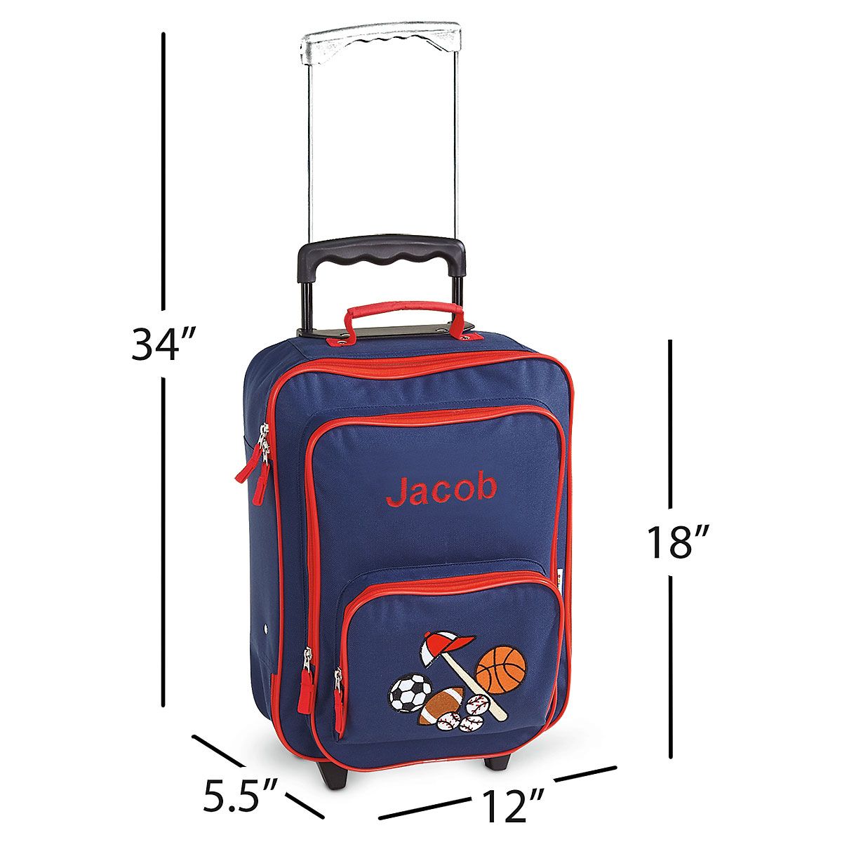 All Sports Personalized Rolling Luggage Lillian Vernon