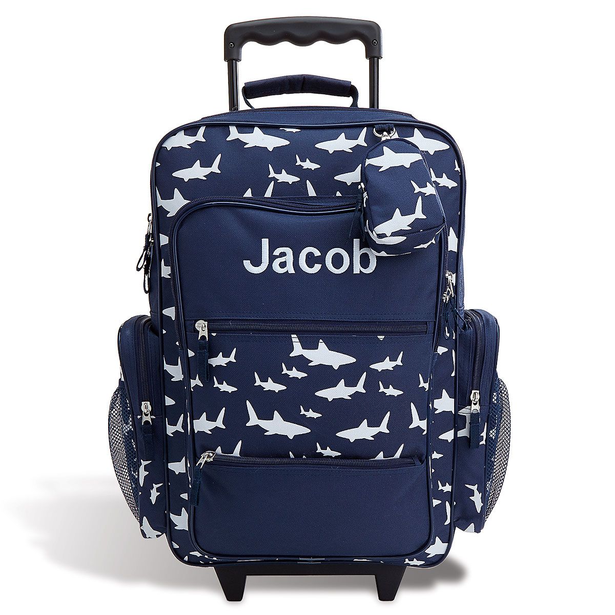 Kids Personalized Shark Rolling Luggage | Lillian Vernon