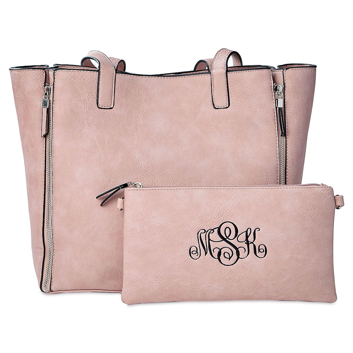 Pink Carry-All Bag with Matching Personalized Crossbody Purse | Lillian Vernon