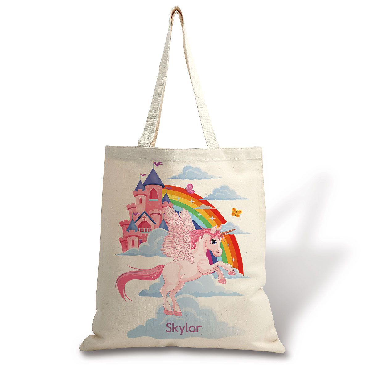 city tote in signature canvas with unicorn