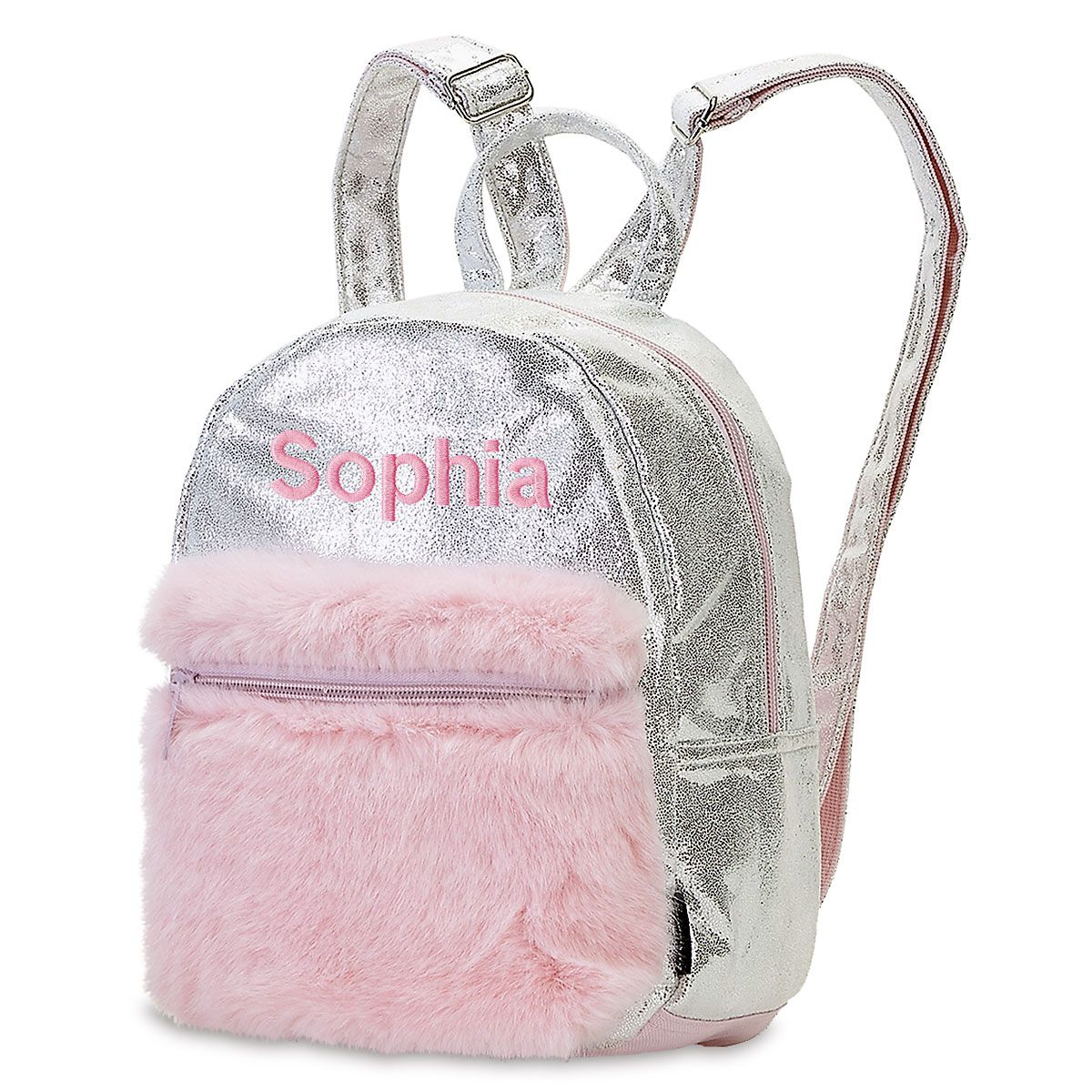 mini silver backpack