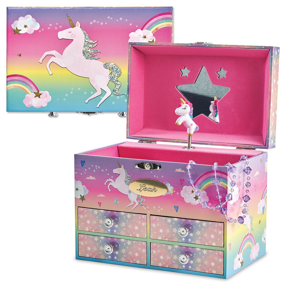 personalized unicorn jewelry box