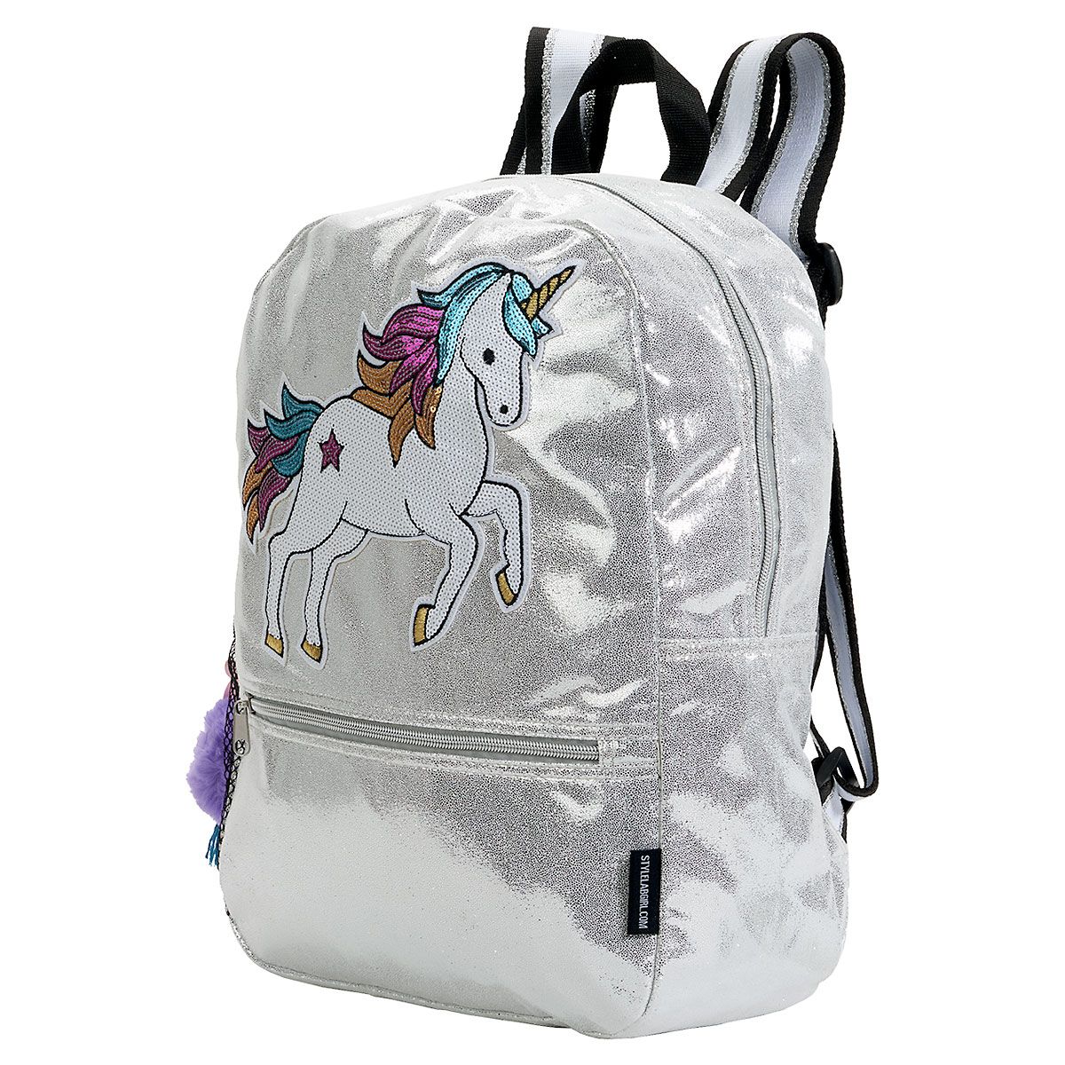 Glitter Backpack Silver Unicorn Backpack Claire's Silver Purple