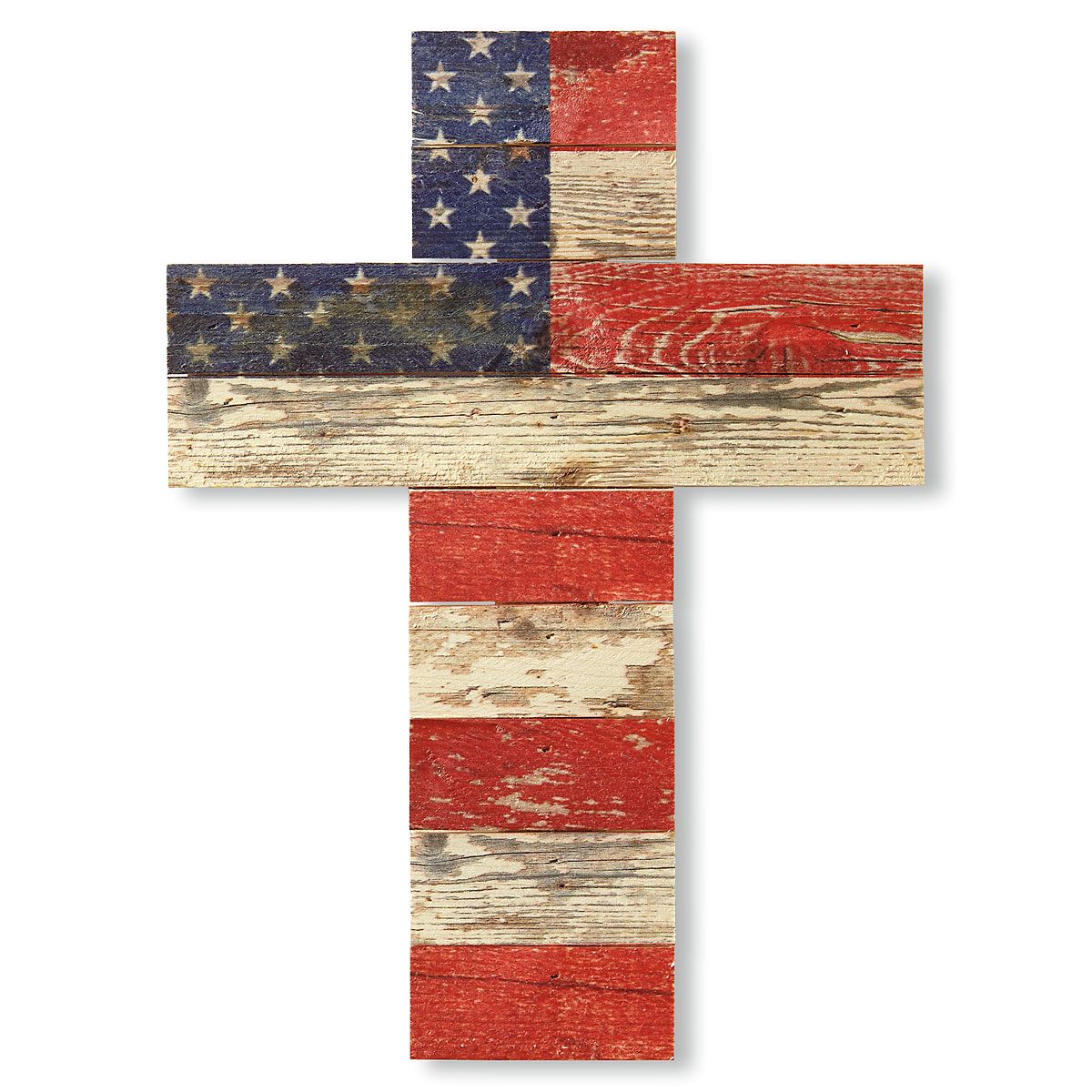 American Flag Wooden Cross | Lillian Vernon